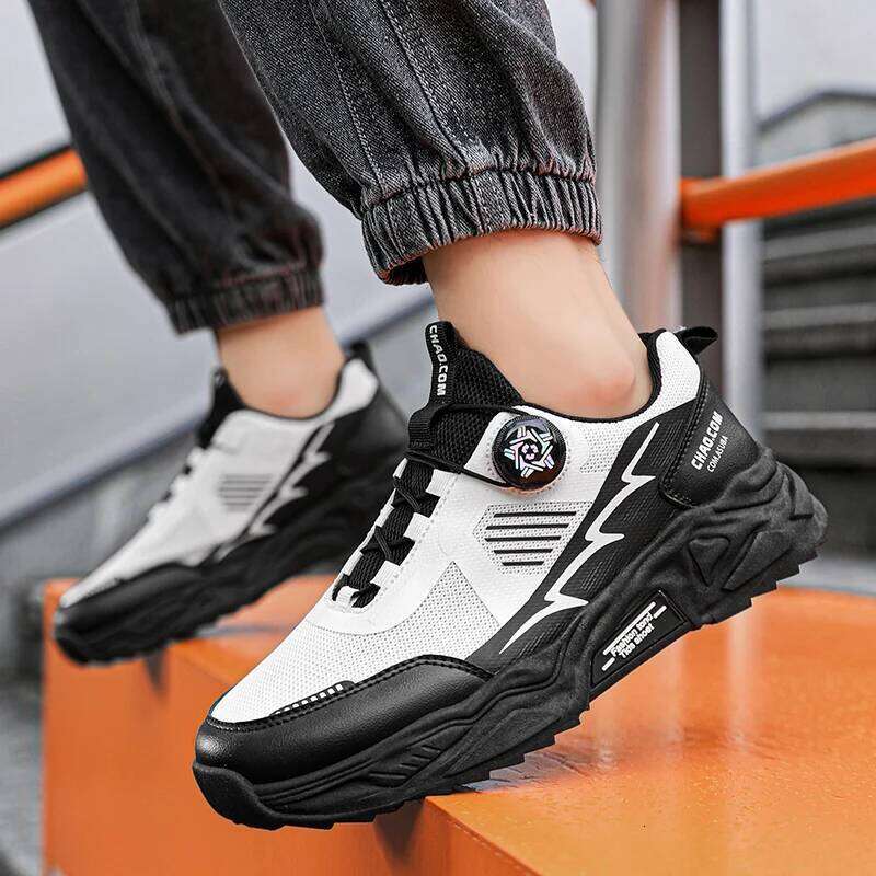 Men's Korean breathable casual sports four season new soft soled Rotating shoelaces outdoor running shoes student sneakers