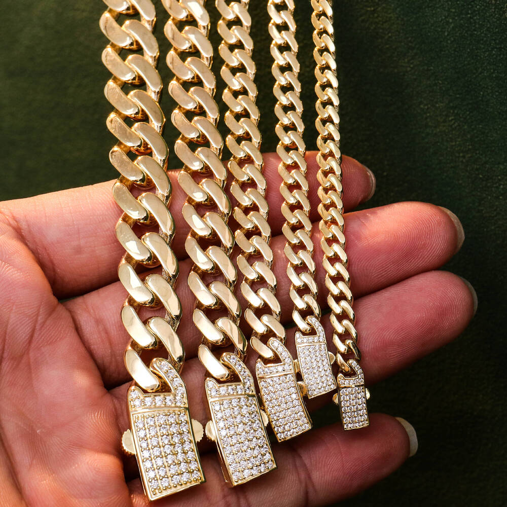 Fine Jewelry 5mm 6mm 8mm 10mm 12mm 15mm 10K Gold Cuban Link Chain Miami Necklace Vvs Moissanite Jewelry for Men