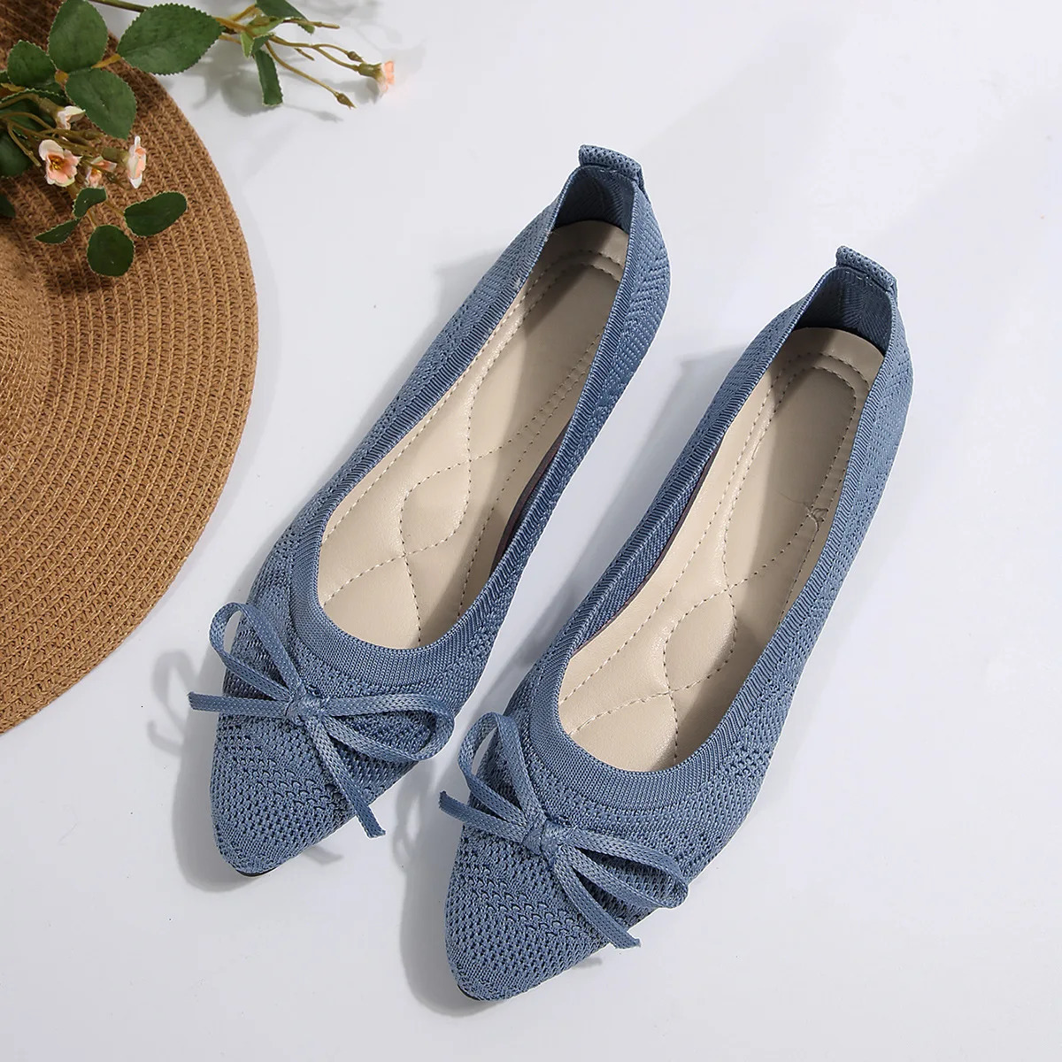 Summer 2024 Style Pointed Toe Shallow Mouth Breathable Comfortable Casual Flats Shoes Wear-resistant Non-slip Loafers Women 250724