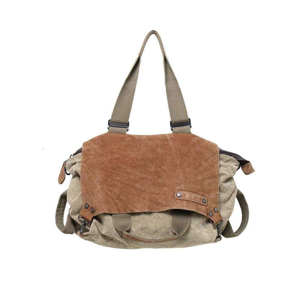 Vintage cowhide canvas summer new high-quality Tote women's large capacity single shoulder crossbody bag