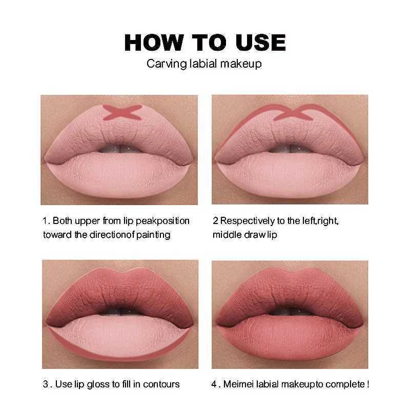 12Color Matte Lipstick Lipliner Kit Velvet Lip Pencil Red Brown Lip Shadow Contour Tint Long Lasting Lip Liner Set G250729