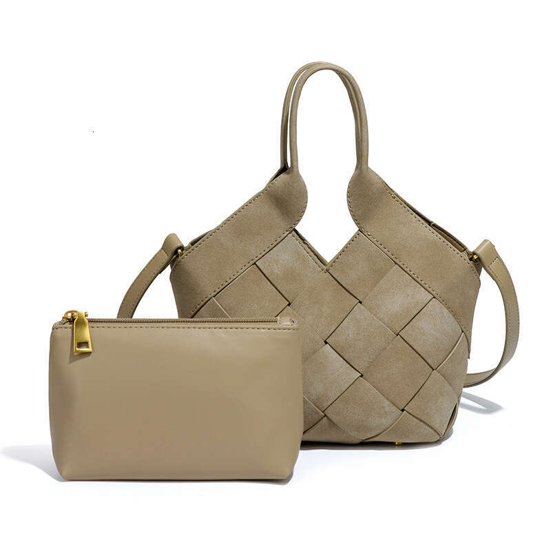 New Women Lazy Style Suede Handmade Tote Woven Handbag Single Shoulder Crossbody Bag