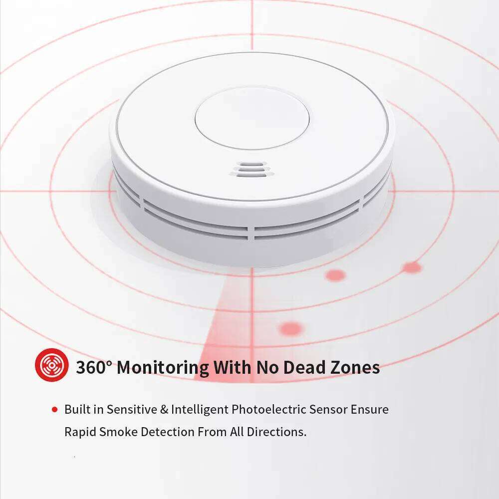 Wi-Fi Smoke Alarm Detector Sealed 10-Year Li-Battery, WiFi Alarm with Tuya APP Control, CE En 14604, V-Come VS01W