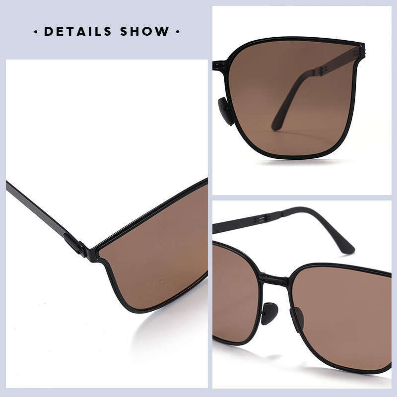 DHcollections 2025 Foldable Square Sunglasses - UV400 Polarized, Metal Frame, Portable & Stylish for Men/Women (5 Trendy Colors)