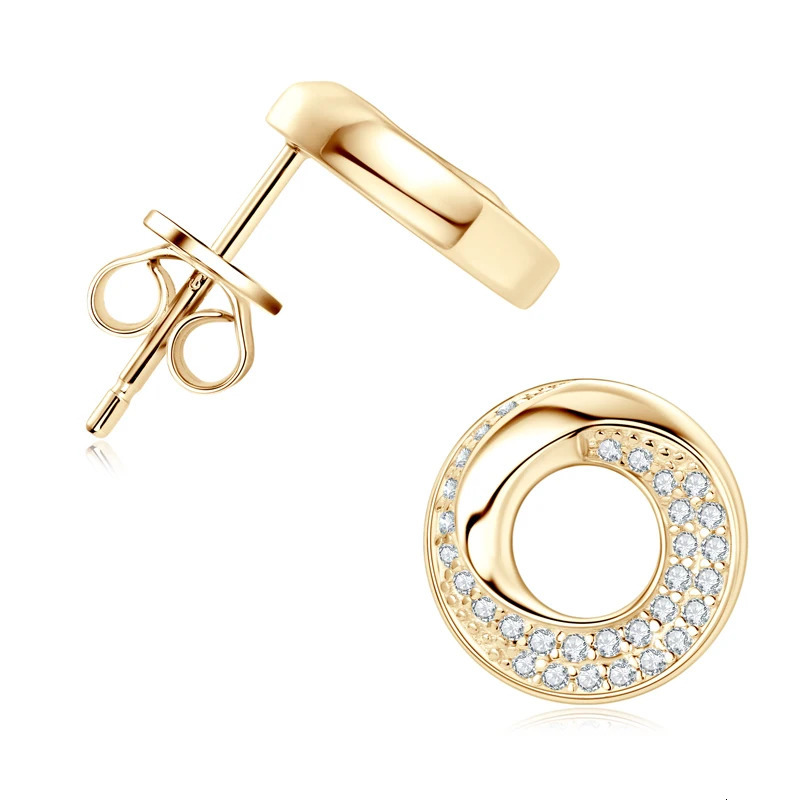 Anziw Doughnut Circle D Color Stud Earrings for Women Men Real 925 Silver Piercing Ear Jewelry with GRA Certificate 250722