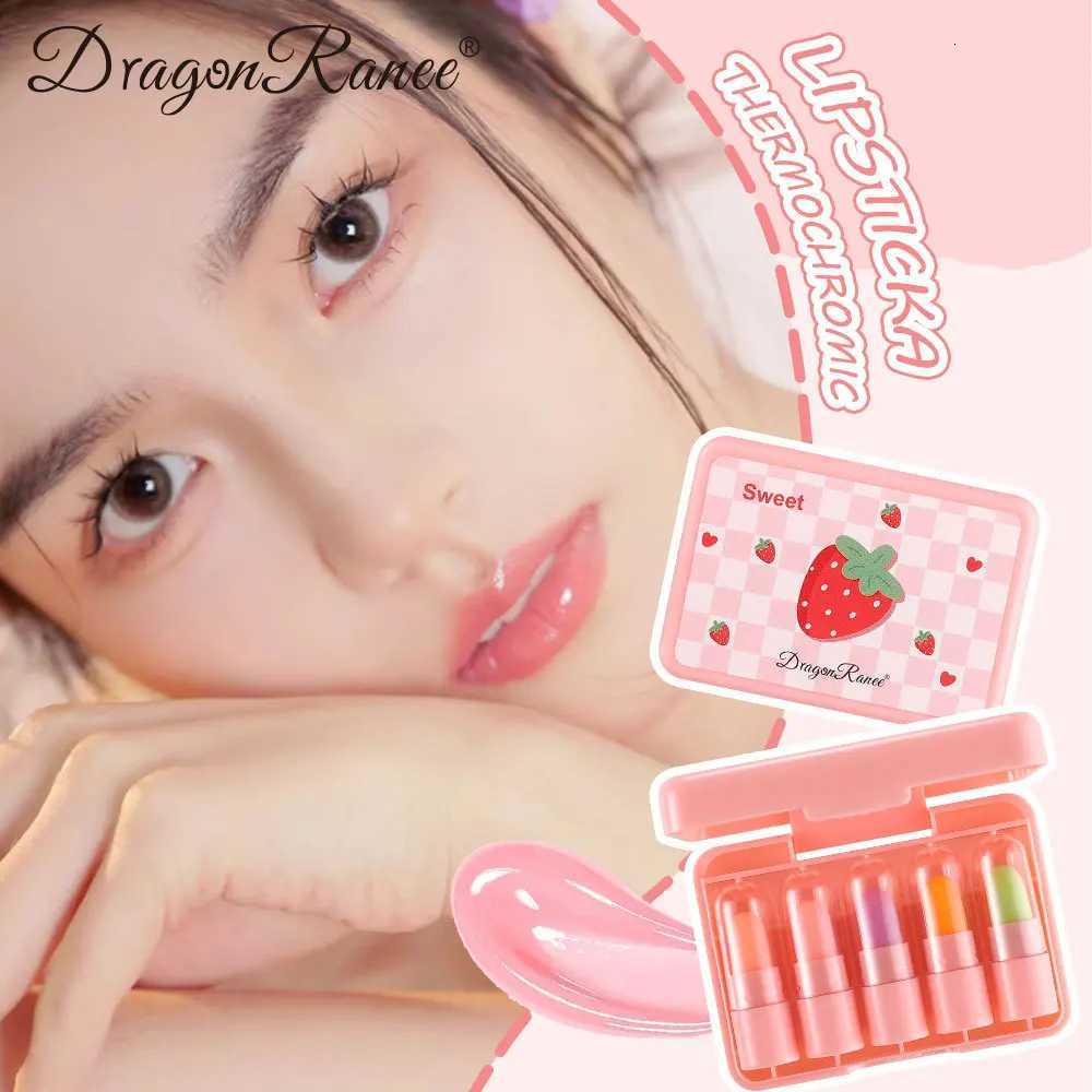 5pcs/set Temperature Change Mini Lipstick Set Fruit Flavor Is Not Easy To Stick Cup Color Change Lipstick G250729