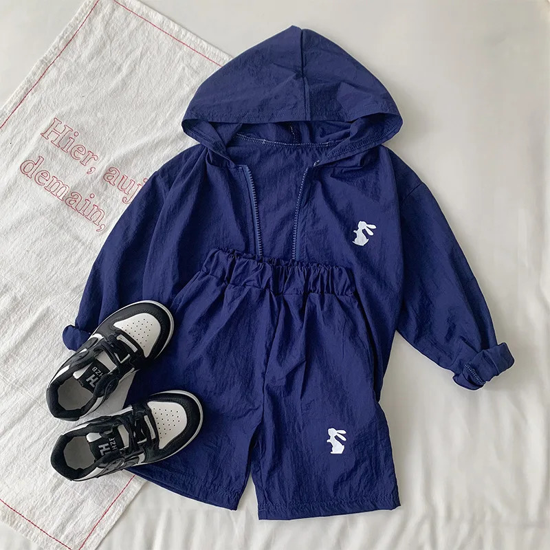 Summer Childrens Sunscreen Clothing Set Fashion Jacketsshorts 2pcs Sport Suits for Kids Boys Girls Tracksuits Baby Outfits 250729