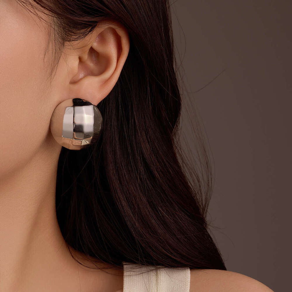 Earrings with an Elegant and High-End Feel, Stainless Steel Semi-Circular Niche Earrings, Summer Sier Ear Accessories