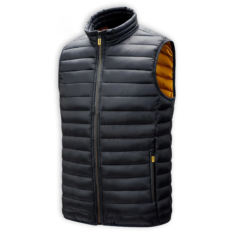 Winter Men Warm Vests Fashion Stand Collor Lightweight Padded Down Waistcoats Cotton Windbreaker Sleeveless Jackets 6XL 250730