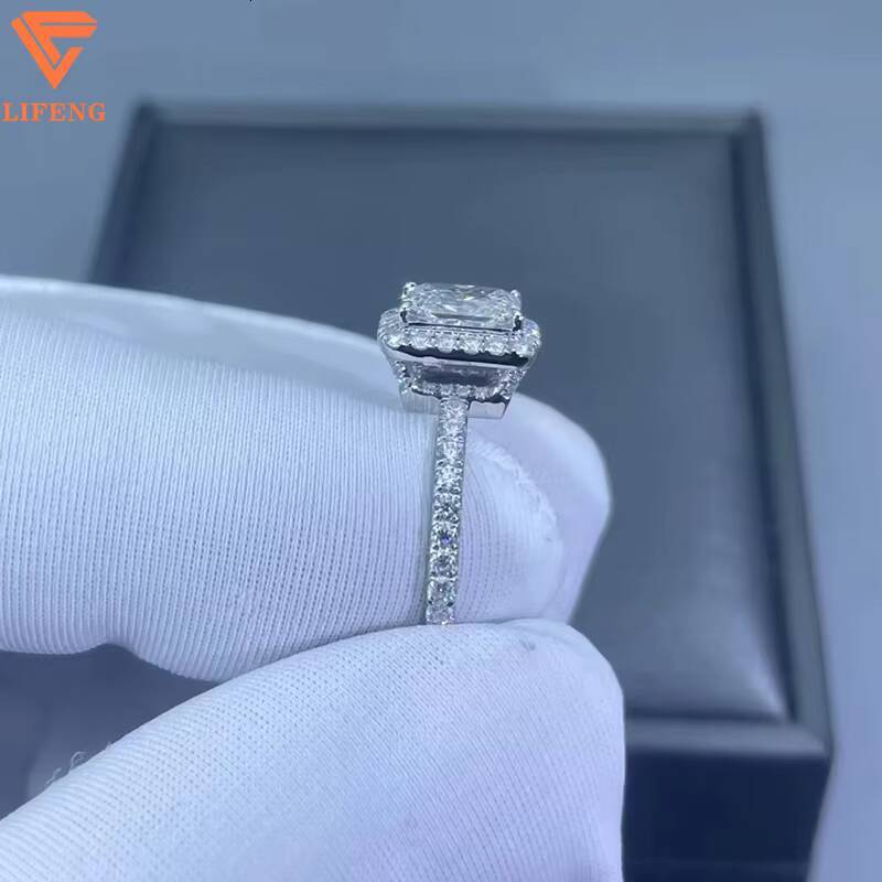 925 Sterling Silver Moissanite RIng Fine Jewelry Ring 1/2Carat Radiant Cut Moissanite Diamond Luxury Women Engagement Ring