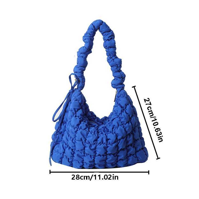 Large Capacity Puffer Crossbody Bag Pleated Nylon Cloud Shoulder Bag Tote Bucket Designer Bag Ruched Fi Lady Dumpling Buns Y250730