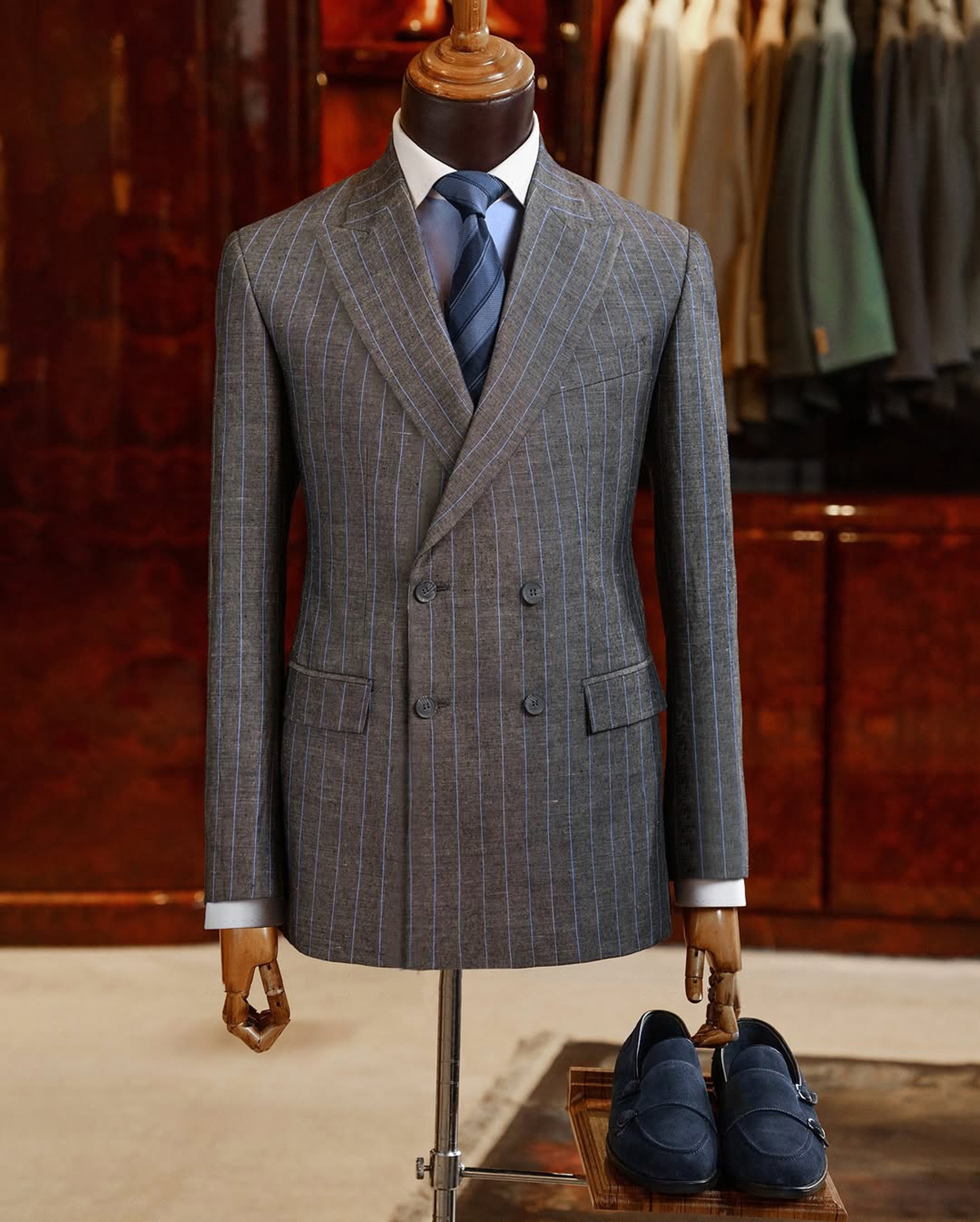 Luxury Business Men Suits Blazer 2Pcs Wedding Coats Woolen Tuxedo Overcoat Tailored Custom Wedding Party Groom Costume Homme