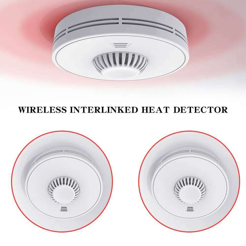 Wireless Interlinked Heat Alarm Interlinked Alarm with Sealed 10-Year Battery, Kitchen Wireless Heat Detector VH01F