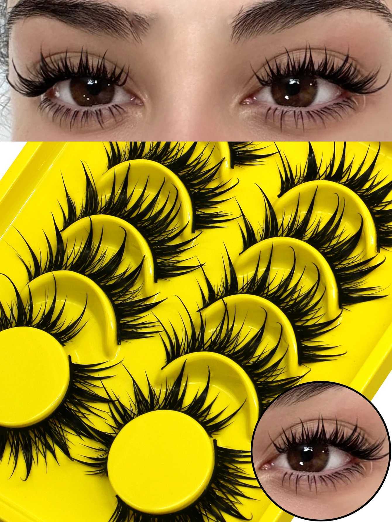 Groinneya New Natural Manga Lashes Soft False Eyelashes Look Like Mink False Eyelashes Wispy Manga Eyelashes Extension Makeup Z250730