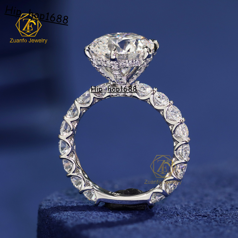 Luxury 14K/18K Solid White Gold Cut Lab-Grown Diamond Ring IGI/GRC Certificate for Engagement Wedding