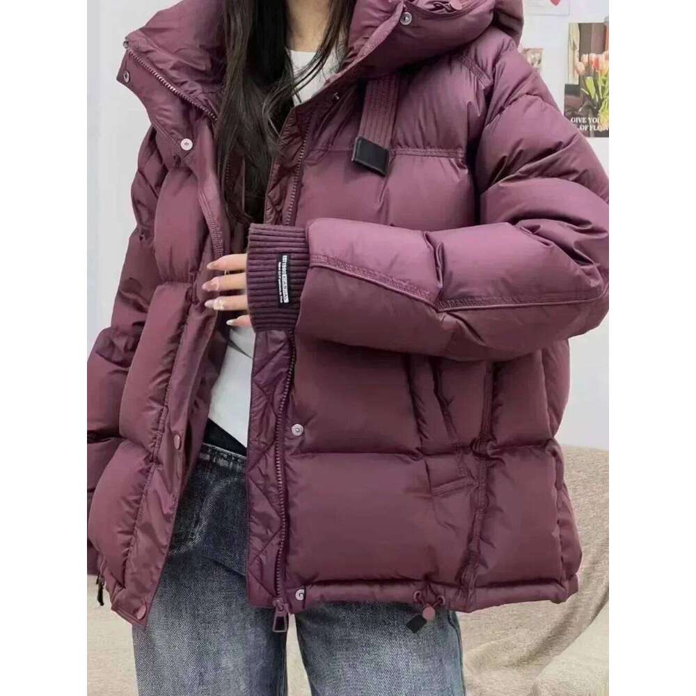Designer Clothing 2025 2024 New Winter Women's Hooded Puffer 90% White Duck Down Thickened Short Jacket Female Casual Versatile Outwear