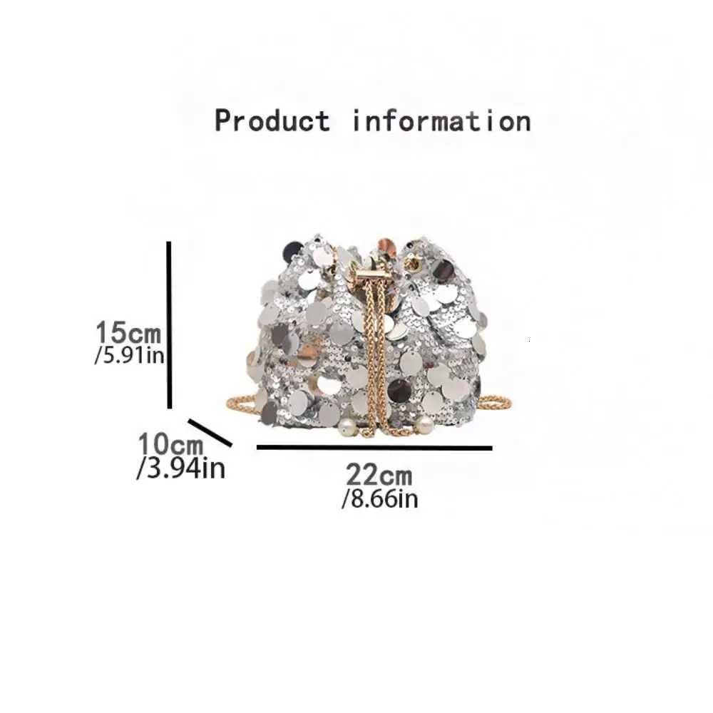 Mini Shiny Evening Banquet Bag Glitter Handbag Sequin Shoulder Bag Metal Chain Blingbling Tassel Crossbody Bag Party Y250729