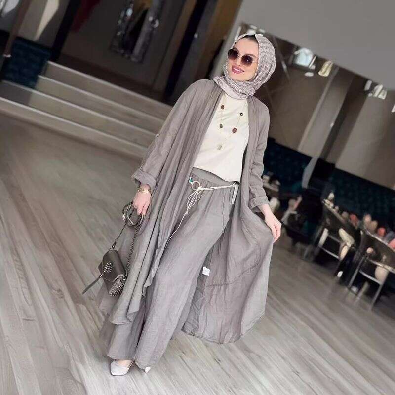 Women's Clothing Spring And Summer New Fashion Loose Long Cardigan Casual Wide Leg Pants Two Piece Suit