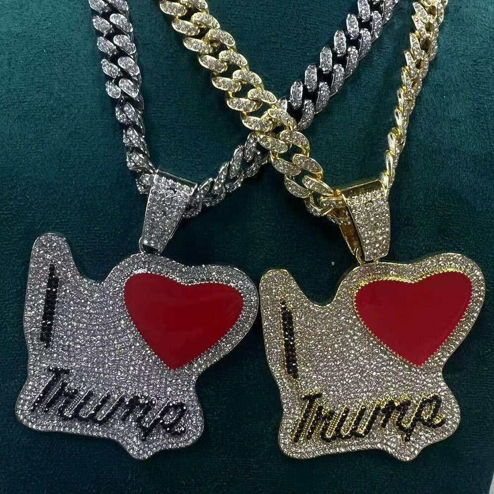 Full Dia Resin English Letter Pendant Fashion Personality Creative Exaggerated Hip-Hop Trendy Cuban Necklace