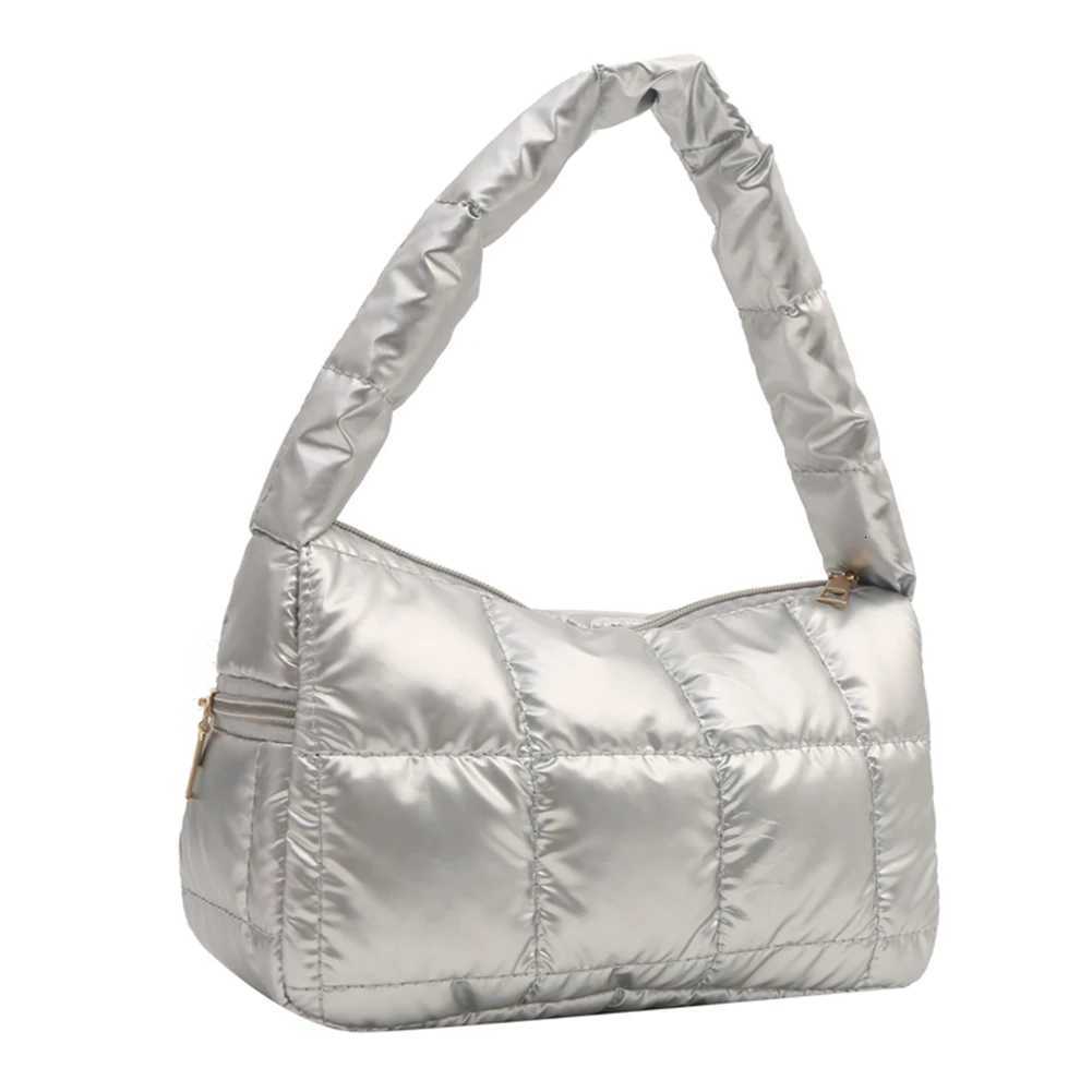 2024 Puffer Shoulder Bags Large Capacity PU Quilted Underarm Bag Stylish Commuting Bags Solid Color Soft Top Handle Bag Y250730