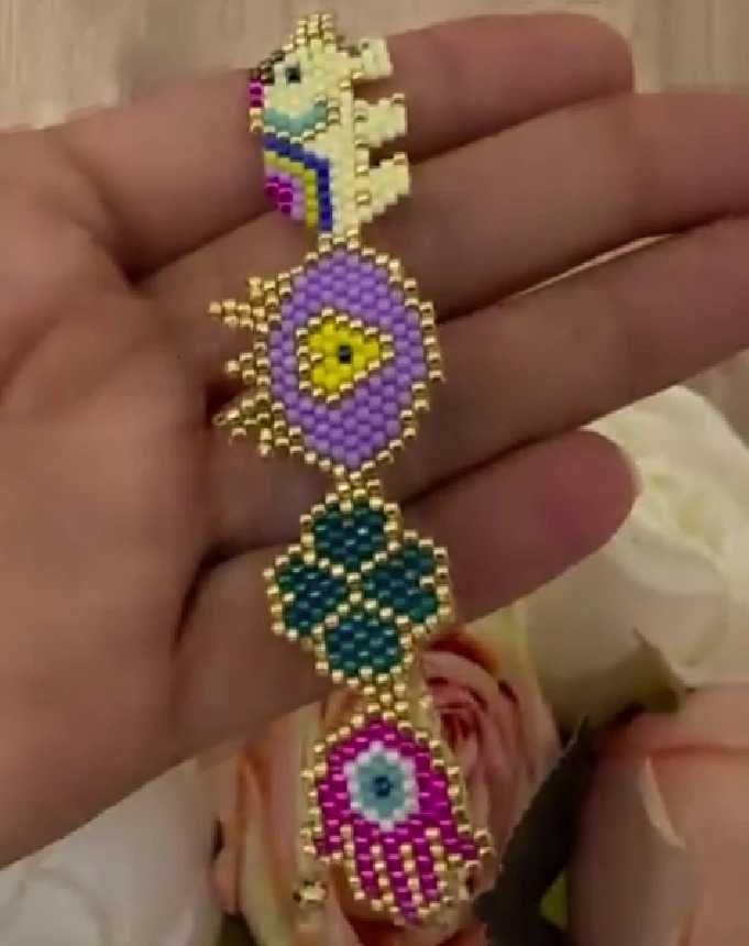 Handmade Woven Bracelet for Women Adjustable Miyuki Fashion Jewelry flower palm Exquisite Bracelets 250730