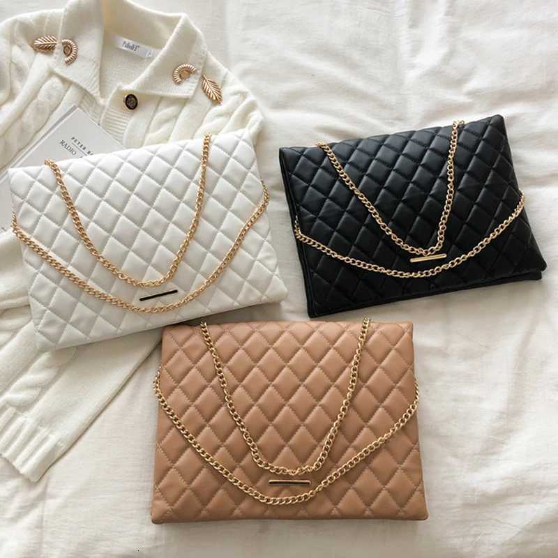 New Spring Shoulder Bag Fi Plaid Pu Leather Crossbody Bags For Women Large Envelope Handbags And Purses Y250730