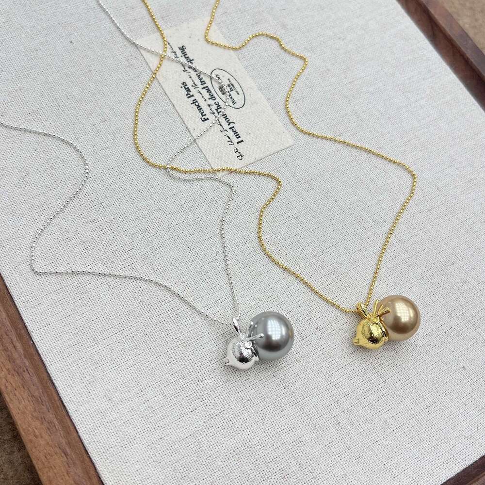 New Gold Gourd Pendant Long Niche Design Light High-end Sweater Chain Elegant Versatile Necklace 0f6