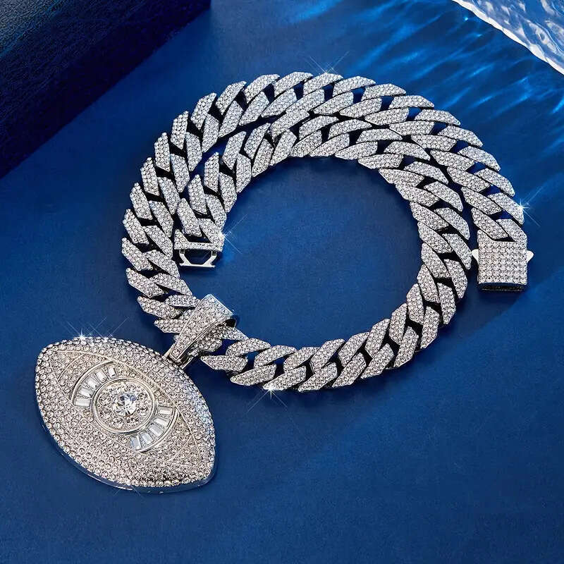 New Arrival Men's Pendant Hip-Hop Style Personality Creative Devil's Eye Alloy Full Dia Necklace
