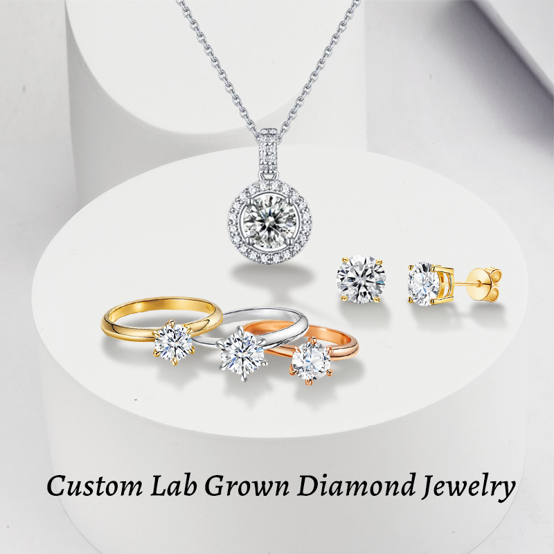 Customized 18K Gold Diamonds Ring 1ct IGI Certificate Round Cut Lab Grown Diamond Engagement Ring