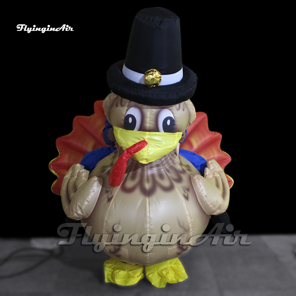 Funny Wearable Giant Inflatable Turkey Costume Blow Up Cartoon Animal Mascot Suit For Event