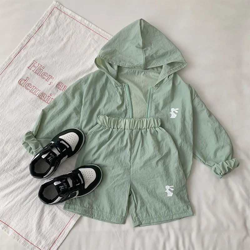 Summer Childrens Sunscreen Clothing Set Fashion Jacketsshorts 2pcs Sport Suits for Kids Boys Girls Tracksuits Baby Outfits 250729