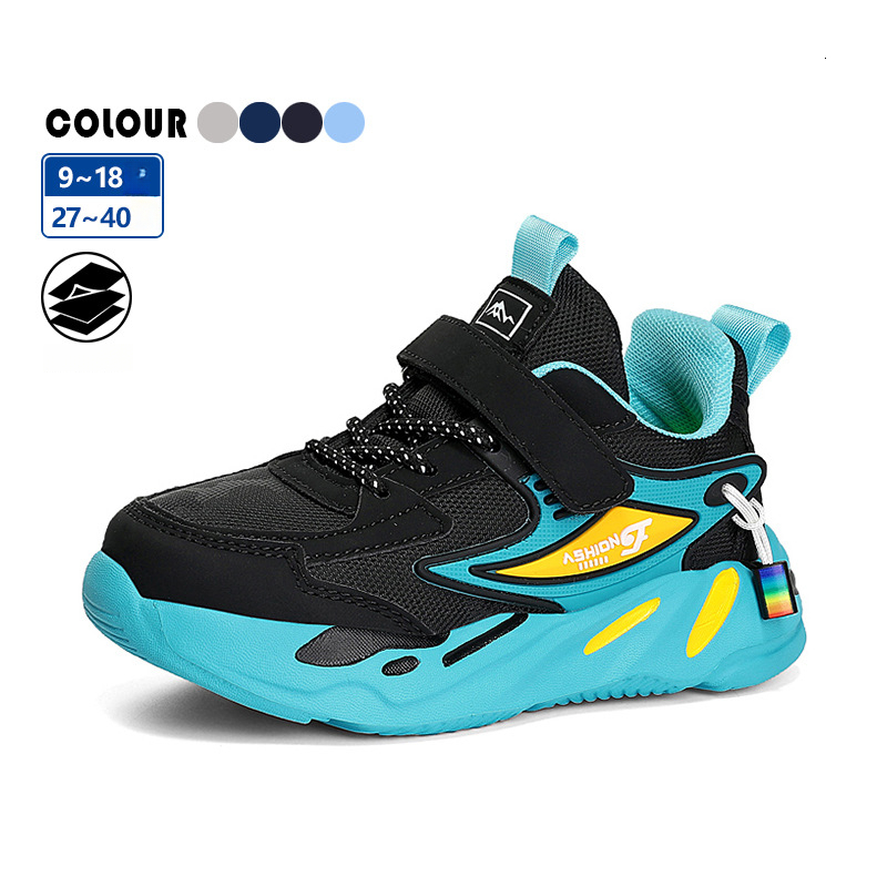 Summer Hollow Boys' Single Children's Kids' Sports Big Kids Running Breathable Mesh Shoes