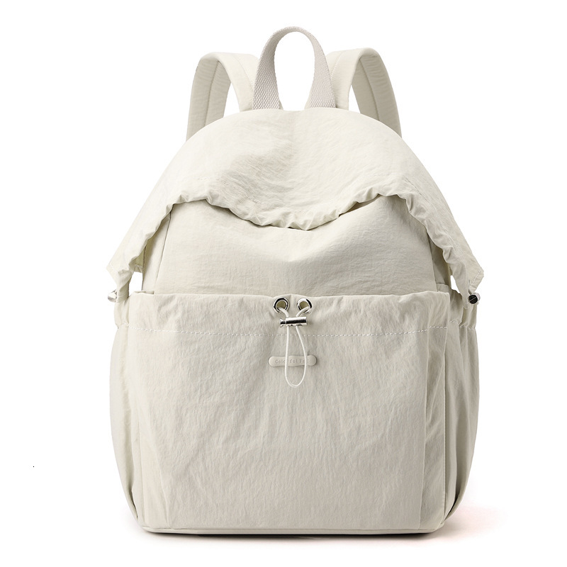 Colorful Fox Japanese and Korean New Women's Solid Color Pleated Nylon Lightweight Commuting Large Capacity Backpack ddmymoon