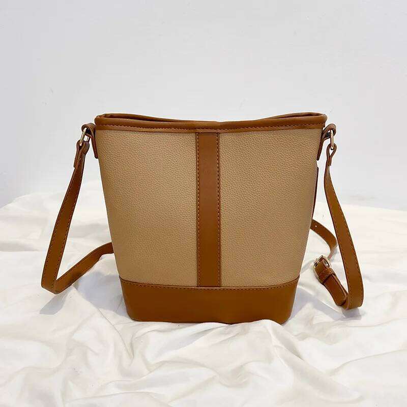 Women's Bags Designer Patchwork Bucket Crossbody Bag For Women 2023 New Designer Brand Shoulder Bags Small PU Leather Ladies Handbags And Purses