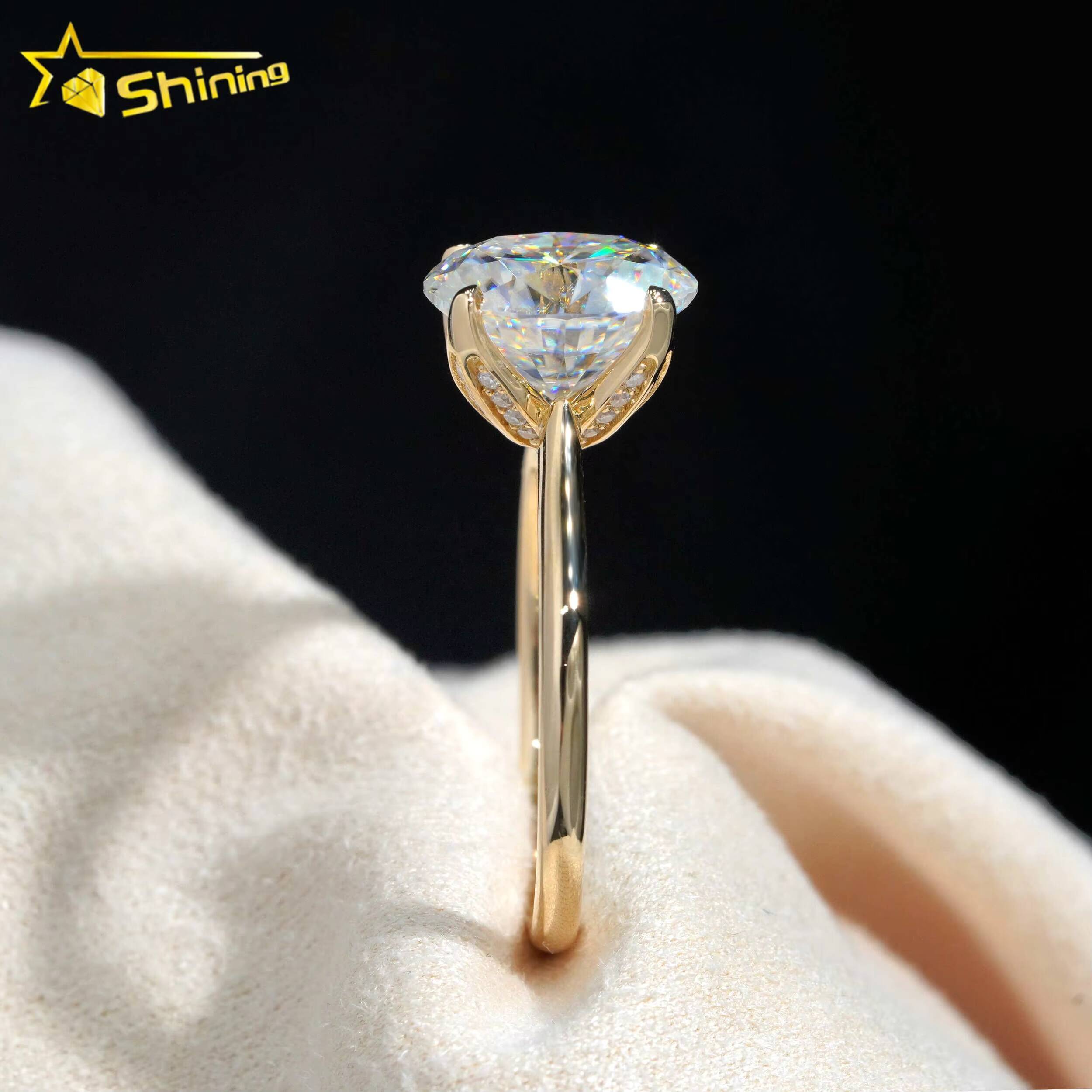 Custom 3CT Oval Lab Grown Cultivated Diamond Wedding Ring S925 10K 14K 18K Gold Fine Jewelry Engagement Moissanite Diamond Ring