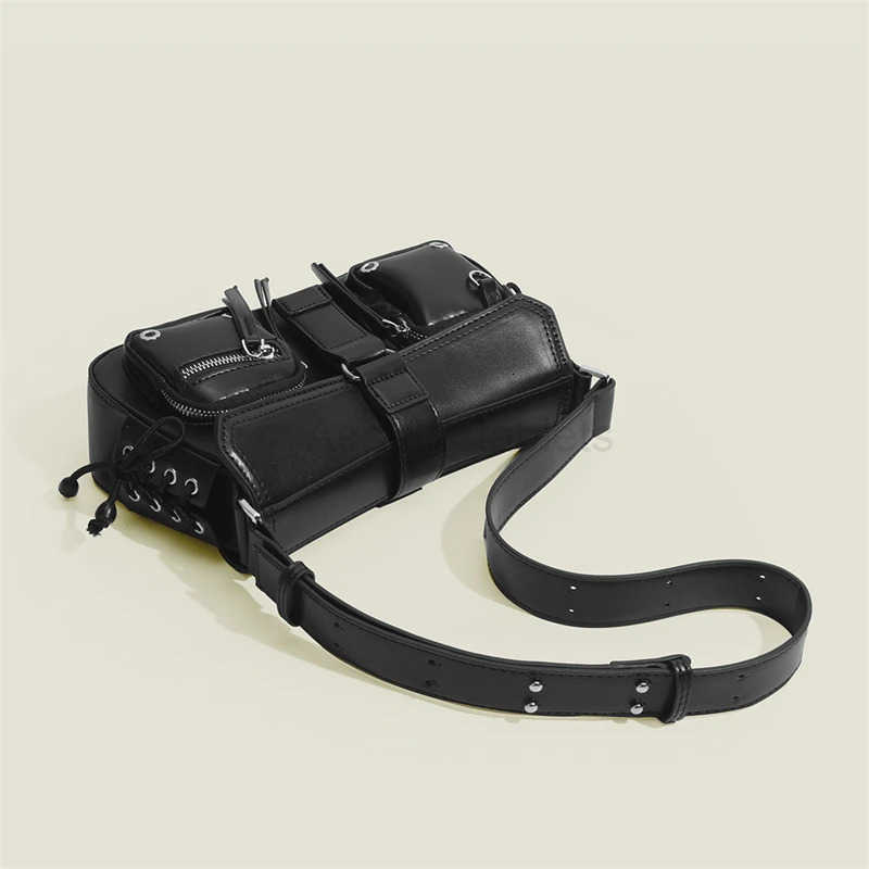 Goth Punk Cool Womens Underarm Bag Hot Girls Shoulder Bags Fashion Design PU Leather Female Handbags Tote Purse with Zipper M250730