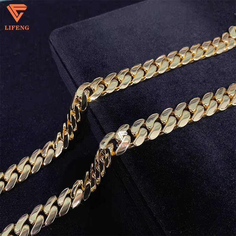 High Quality Custom Gift Mens Necklace Fine Jewelry 14/18K Real Solid Gold Plated 925 Sterling Silver for Parties