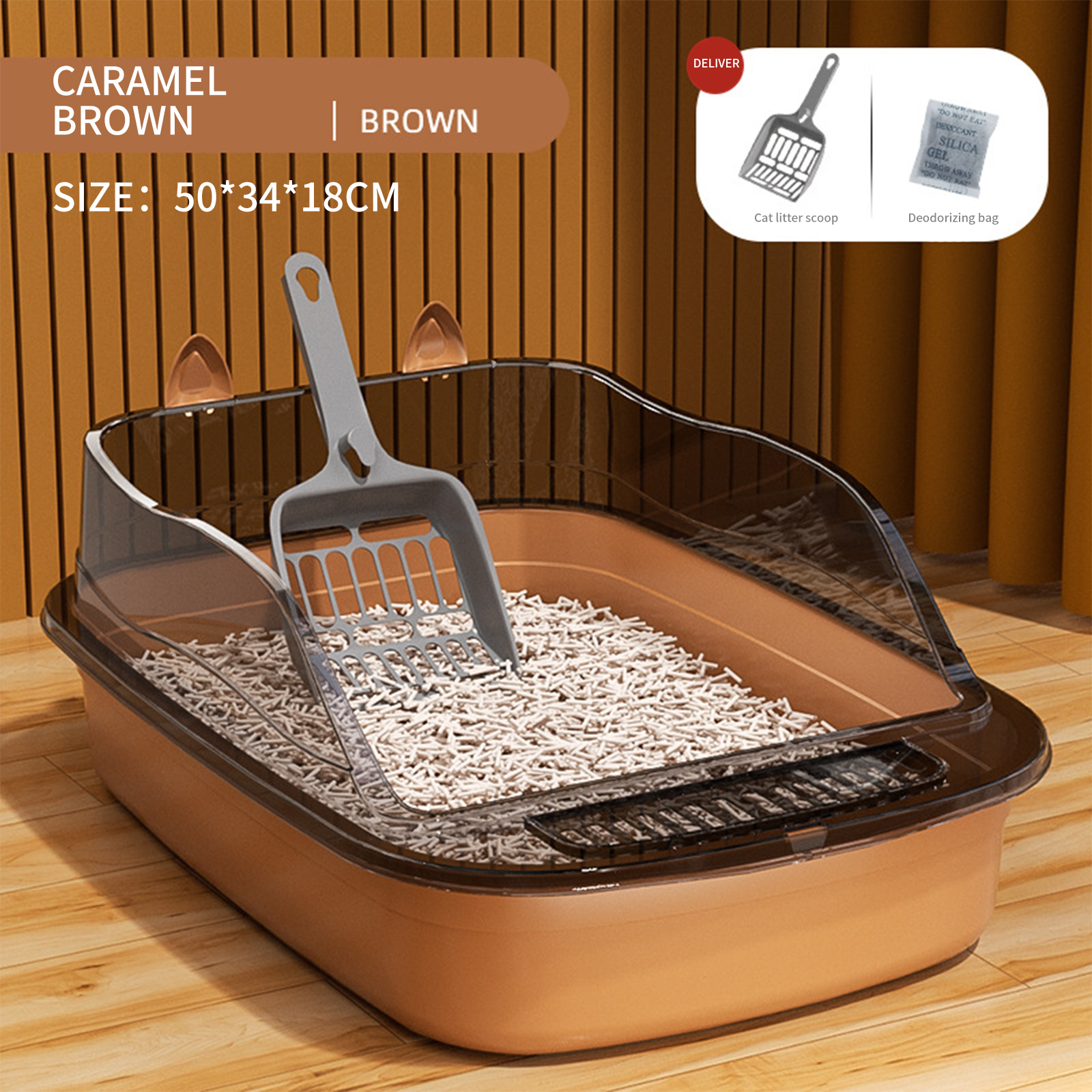 Pet supplies oversized high fence semi enclosed cat litter box thickened cat toilet extra large