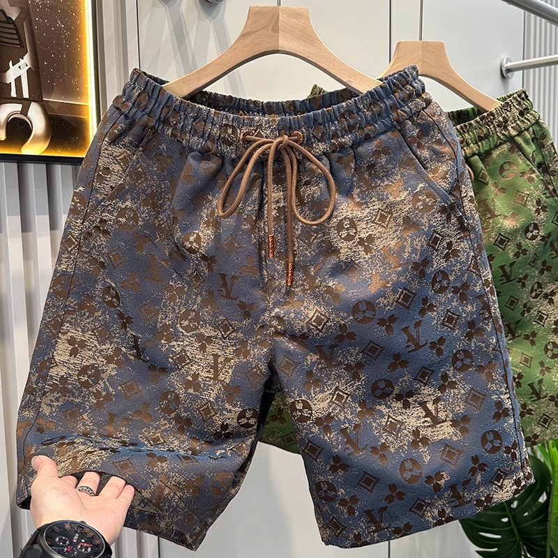 High-end casual jacquard shorts for men, trendy brand new summer mens beach chino shorts