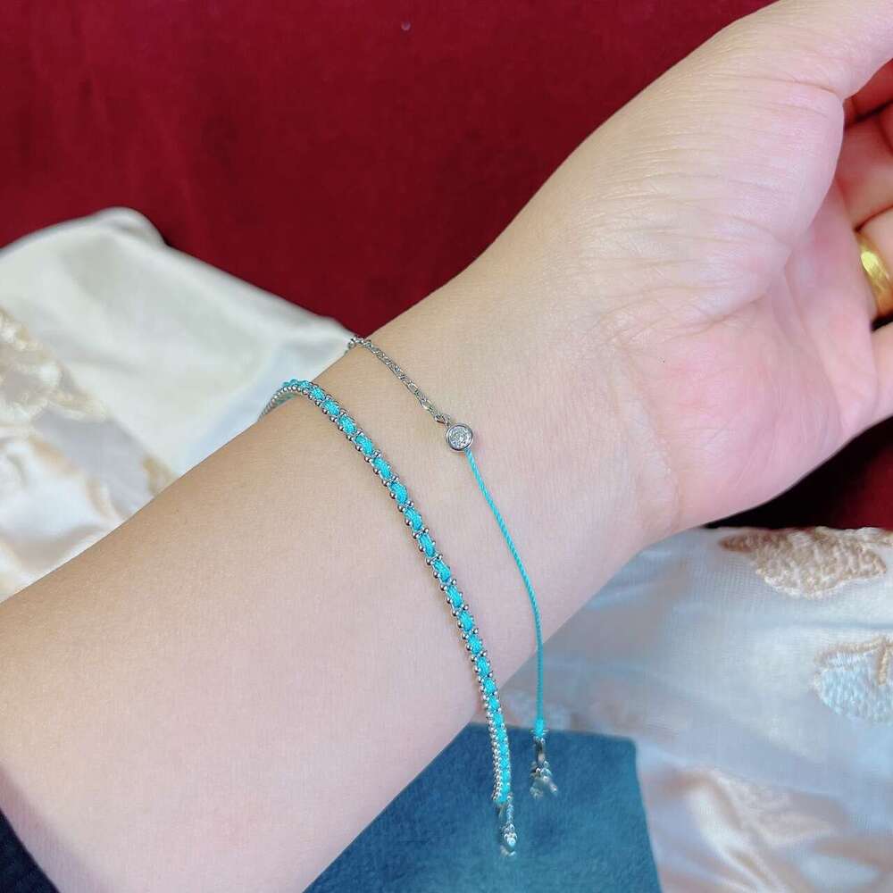 French Paris Little Red Rope Round Dia Lucky Braided Simple Classic Layered Women's Bracelet