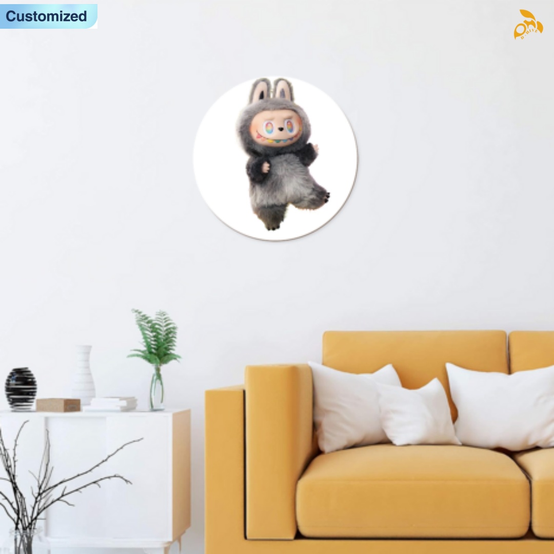 Free shipping new customized labubu Home Decor Decoration Decorative Circular wooden board painting