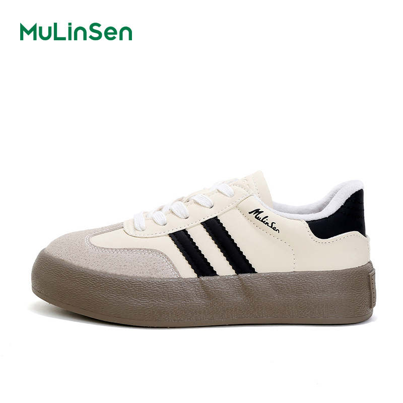 Mulinsen women's shoes Dexun shoes women's 2025 new autumn and winter women's height-enhancing thick-soled shoes plus velvet sports sho