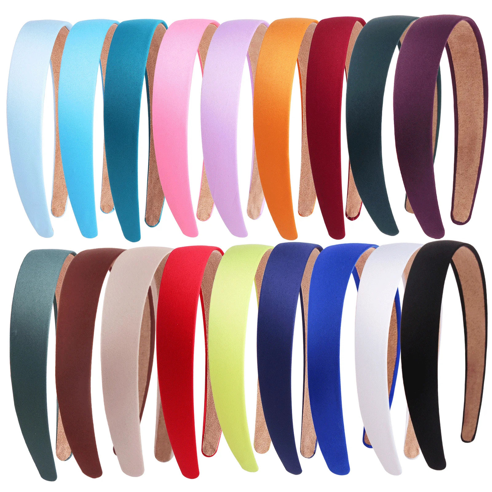 Simple Solid Color Satin Headbands for Women Wide Nonslip Headband Gilrs Colorful Comfortable DIY Hairband Hair Accessories 250716