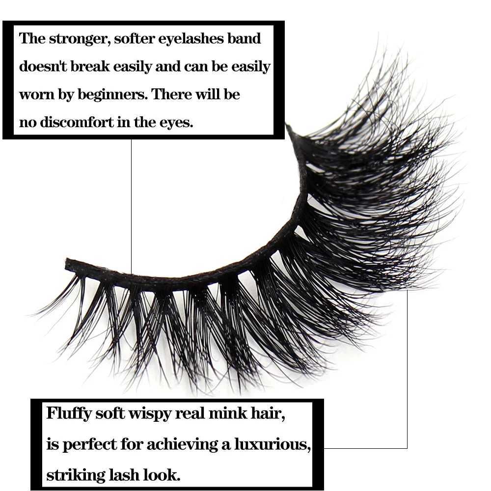 FOXESJI Mink Eyelashes Fluffy Dramatic Wispy Cross False Eyelashes Strip Eyelashes Extension Natural Soft 3D Mink Makeup Z250730