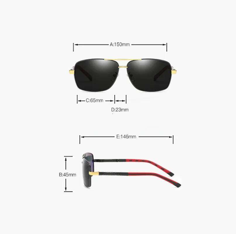 Metal Frame Fashion Tinted Myopia Nearsighted Men Square Prescription Glasses Outdoor Driving Sunglasses UV400 FELRES
