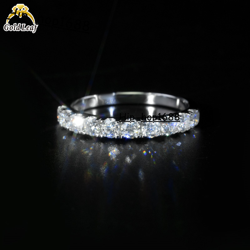 Goldleaf Custom Jewelry IGI Certificate 925 Sliver 1CT 2CT D VVS Round Diamond of Fine Moissanite Ring