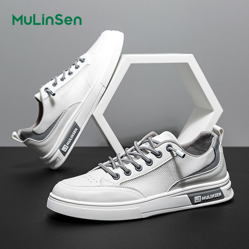 Mulinsen summer breathable men's shoes mesh hollow thin high-end slip-on lazy driving casual dad mesh shoes