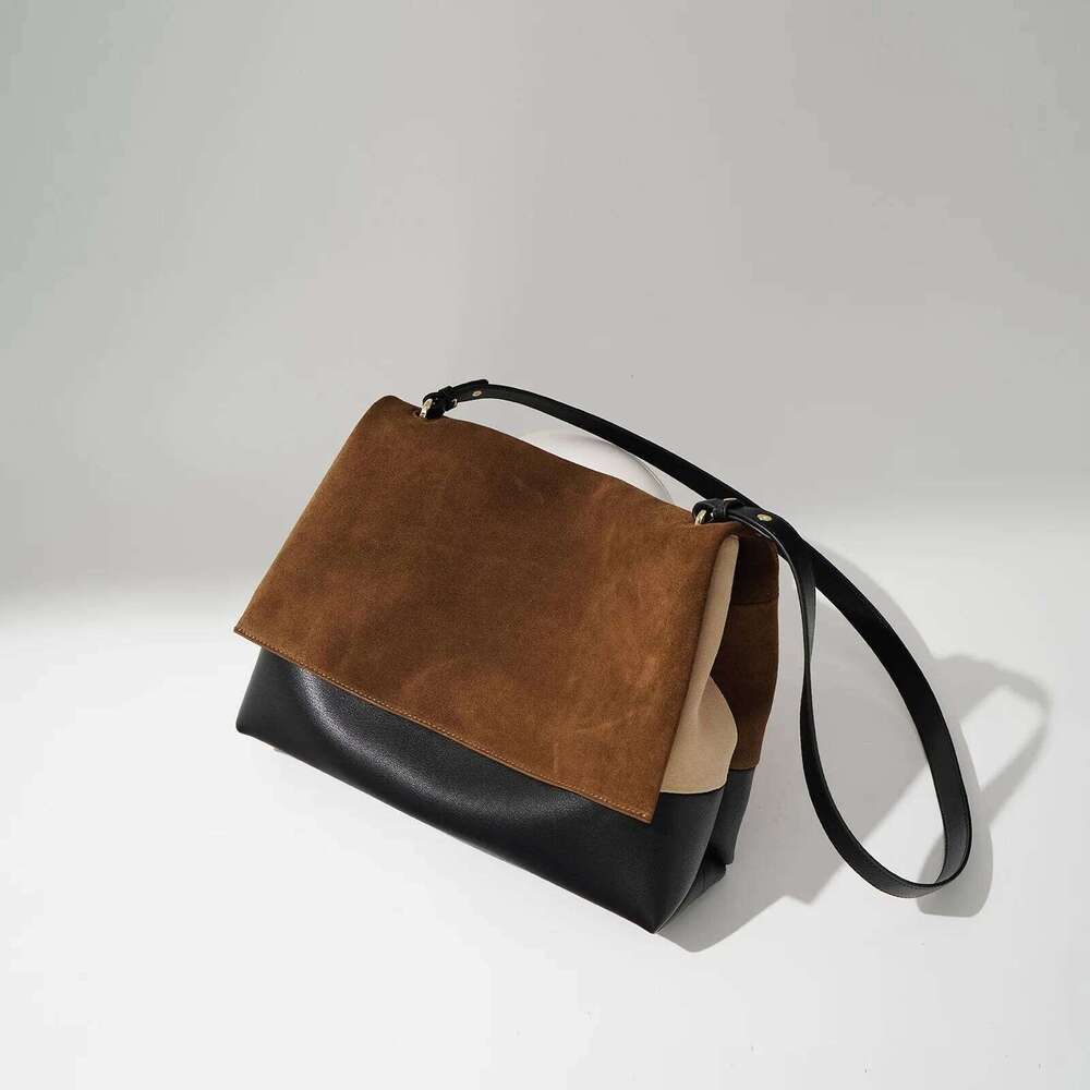 Suede High Genuine Cowhide Polish Leather Fashion Handbag for Women OEM High-End Standard Lady Shoulder Bag Winter Autumn