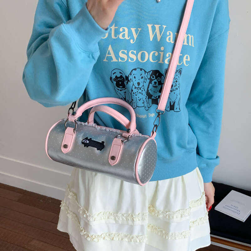 Cute Polka Dot Kitten Fashion Trend Versatile Simple Design College Student High-end Feel Single Shoulder Crossbody Handbag