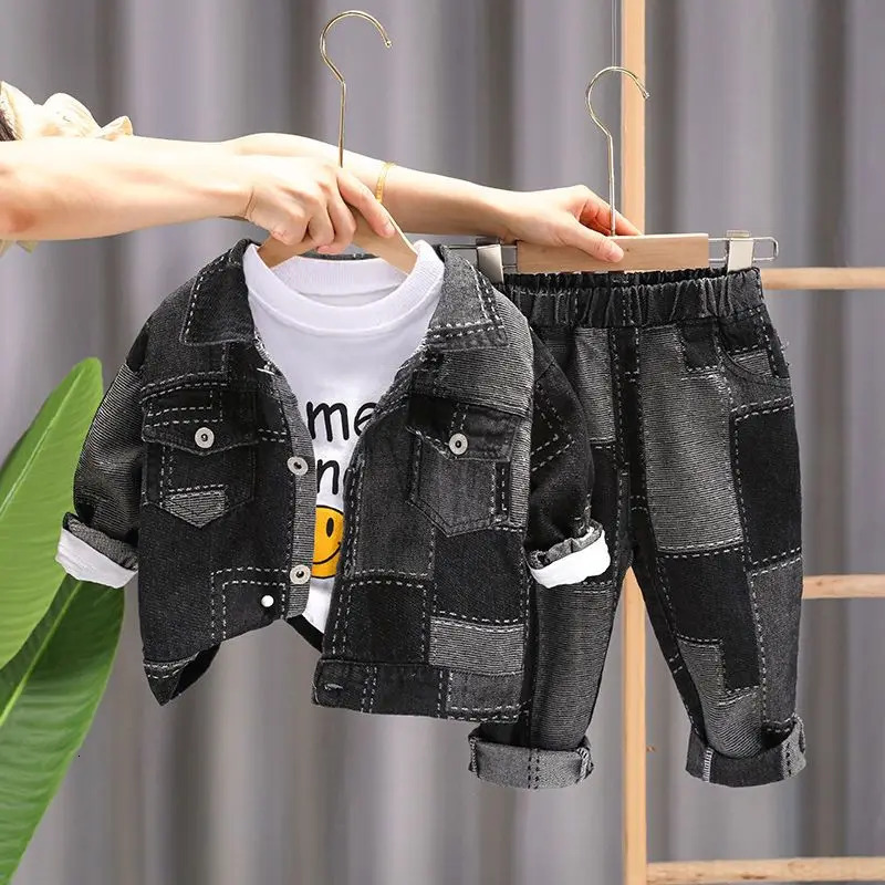 2-10 Yrs Baby Girl Boys Denim Jeans Set Spring Autumn Childrens Fashion CoatJeans Boy Kid Casual Loose Two Piece Set 250729